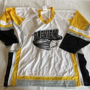 Preview Challenge Cup Hockey jersey Sz M White Black Yellow Gray Minnesota #4